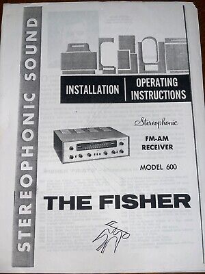 Fisher 600 Owners Manual AM-FM Stereo Receiver Photocopy-image