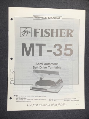 Fisher MT-35 Service Manual Semi-Automatic Belt Drive Turntable Original-image