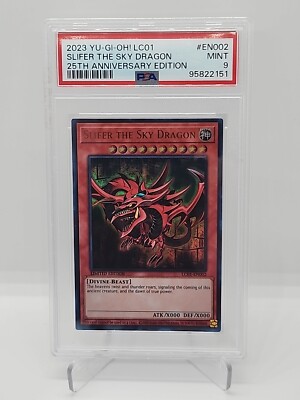 PSA 9 MINT Slifer the Sky Dragon LC01-EN002 Legendary Collection Limited Ed-image