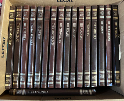 Lot of 17 Vintage TIME-LIFE The Old West Series Leather Hardcover Western Books-image