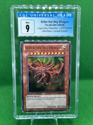 CGC 9 MINT Slifer the Sky Dragon LC01-EN002 Legendary Collection Limited Ed-image