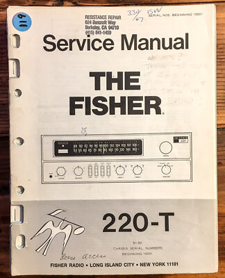 Fisher Model 220-T Receiver  Service Manual *Original*-image