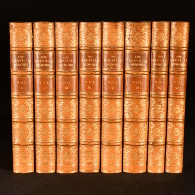 1875-87 8vols The Greville Memoirs Charles Greville 1st Edition-image