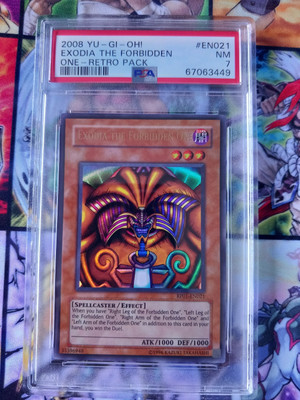 PSA 7 YuGiOh Exodia The Forbidden One RP01-EN021 2008 Retro Pack Original Print-image