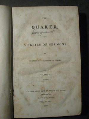 THE QUAKER, Being a Series of Sermons 1827 Leather Volume II-image