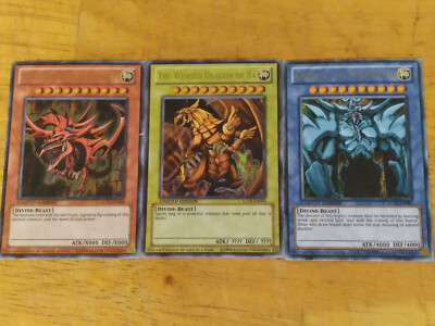 Yu-Gi-Oh! Mint Slifer Obelisk Ra GBI Secret Rare God Cards Promo Set-image