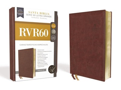 Rvr60, Santa Biblia, Serie 50, Letra Grande, Tamao Manual, Leathersoft, Caf, Com-image