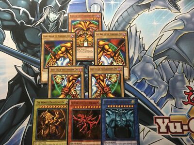 Yugioh EXODIA THE FORBIDDEN ONE EGYPTIAN GOD CARD 8 CARD SET!!!  **HOT** + Bonus-image