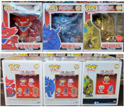 Funko Pop! Yu-Gi-Oh! Slifer #756 Special Edition Obelisk #757 Ra #1098 GameStop-image