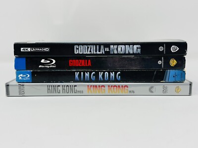 1933 King Kong 1976 DVD, Godzilla, Godzilla vs. Kong Blu-ray & 4K HD Movie Lot!-image