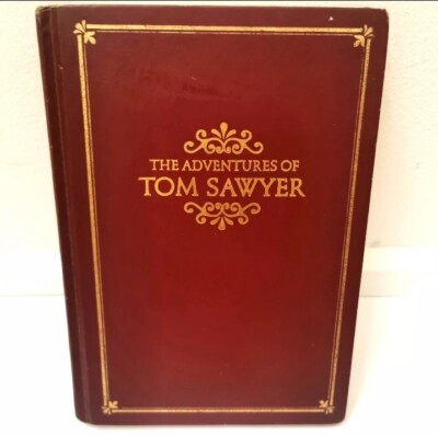 Vintage MARK TWAIN The Adventures of TOM SAWYER Leather Bound Hardcover 1980-image