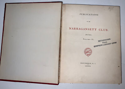 Publications Of The Narragansett Club Series First Series Volume 2 Original 1867-image