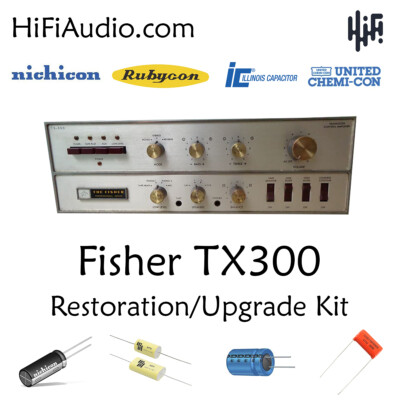 Fisher TX300 amplifier restoration recap repair service rebuild kit capacitor-image