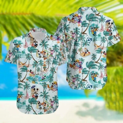 Mickey Mouse & Friends Summer Vacation Tropical Palm Tree Hawaiian Shirt -image