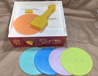 Mattel Fisher Price Music Box Record Player 5 Records 2014 Version TESTED WORKS-image