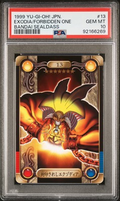 1999 YU-GI-OH! JPN BANDAI SEALDASS #13 EXODIA THE FORBIDDEN ONE PSA 10-image