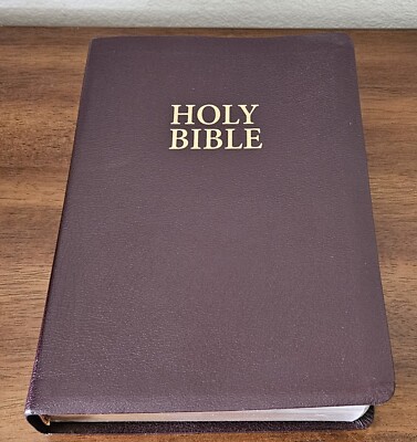 Thomas Nelson King James Bible Burgundy Giant Print Reference Edition 2004 Nice!-image