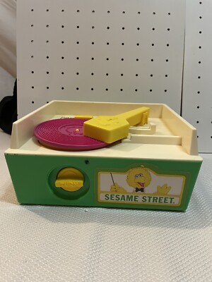 Fisher Price Sesame Street Music Box Record Player 5 Records Work 1984 -image