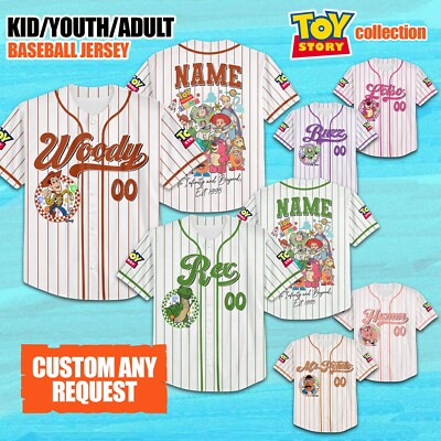 Custom Toy Story Disney Baseball Jersey Team Kid Men Women Gift NEW-image