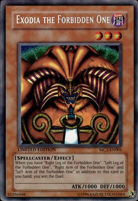 Exodia The Forbidden One - Secret Rare Limited Edition MC1-EN001 - MP - YuGiOh-image