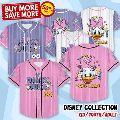 Custom Daisy Duck Disney Baseball Jersey Disneyland Kid Men Women Gift NEW-image