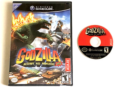 Godzilla Destroy All Monsters Melee Nintendo GameCube Damaged Art Game Disc Case-image