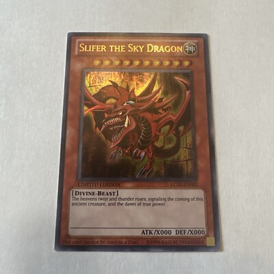 Yugioh LC01-EN002 Slifer The Sky Dragon Limited Edition Ultra Rare 1996 Vintage-image