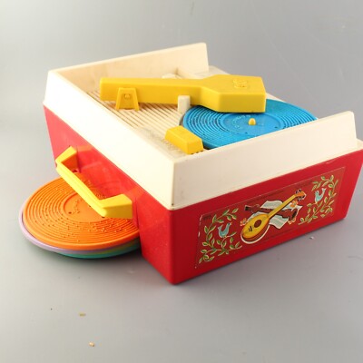 Mattel Fisher Price Music Box Record Player 5 Records 1971 Version VIDEO Works-image