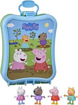Peppa Pig Peppa's Carry-Along Friends Set, 4 Figures with Carrying Case,... -image