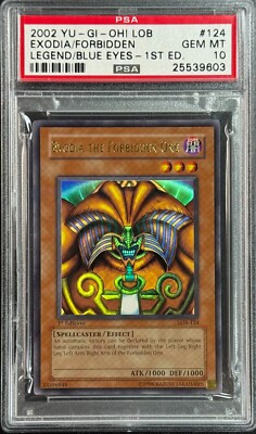 2002 Exodia the Forbidden One 1st Edition LOB-124 PSA 10 Gem Mint Glossy-image