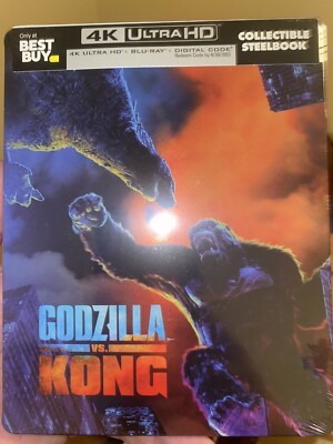 OOP NEW Godzilla Vs Kong 4K Blu-Ray/DHD Best Buy SteelBook SOLD OUT! USA-image