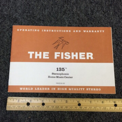 Fisher 135 Stereo Home Music Center Receiver Original Owners Manual 15 Pages -image