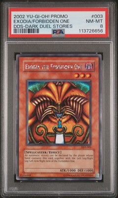 2002 YU-GI-OH! PROMO DDS-DARK DUEL STORIES #003 EXODIA THE FORBIDDEN ONE PSA 8-image