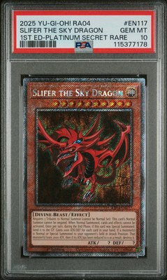 PSA 10 POP 1 Slifer the Sky Dragon RA04-EN117 1st Ed Platinum Secret Rare-image