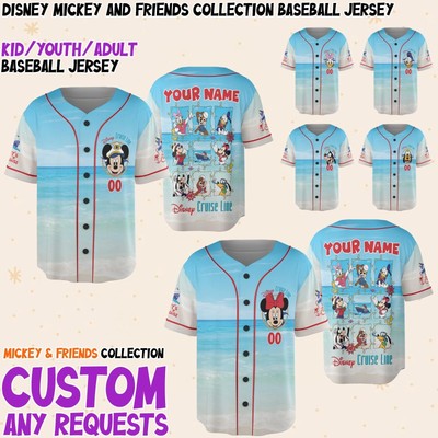 Disney Cruise Mickey Friends Baseball Jersey Shirt Kid Men Women Gift NEW-image