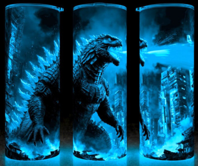 Glow in the Dark Godzilla in Neon Tokyo Atomic Blast Monster Cup Mug Tumbler-image