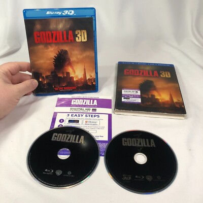 GODZILLA 2014 - 3D BLU-RAY & BLU-RAY - OOP w/ Lenticular Slipcover FreeFastShip!-image