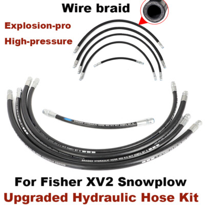 For Fisher XV2 Snowplow Hydraulic Hose Kit - Receiver 1/4 in,3/8in Heavy Duty-image