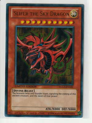 1996 Yu-Gi-Oh! Limited Edition Ultra Rare Slifer the Sky Dragon #YGLD-ENG01-image