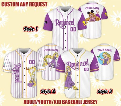 Custom Rapunzel Tangled Disney Baseball Jersey Kid Men Women Gift NEW-image