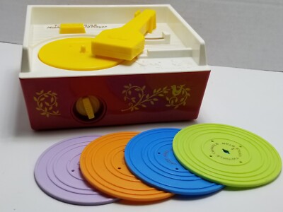 Fisher Price Music Box Record Player  Records With 4 Records Works 2010-image