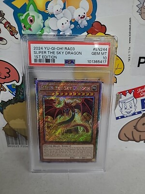 Yugioh! Slifer The Sky Dragon RA03-EN244 Platinum Secret Rare PSA 10-image