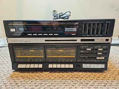 Fisher MC-723 BK AM/FM Stereo Turntable Dual Cassette Receiver Read-image