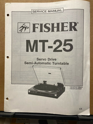 Original Service Manual for Fisher MT Model Turntables ~ Select One-image