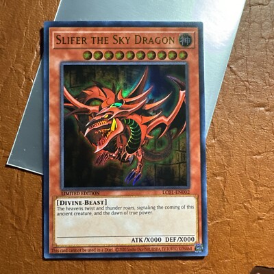 Yugioh! Slifer The Sky Dragon Lc01-En002 Limited Ed Ultra Rare Near Mint!!-image