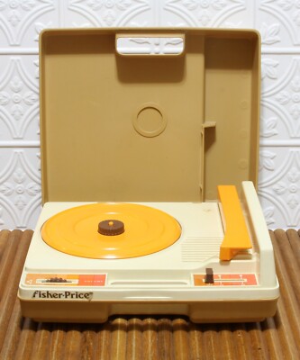 Vintage 1978 Fisher Price #825 Orange Portable Record Player Turntable Working-image