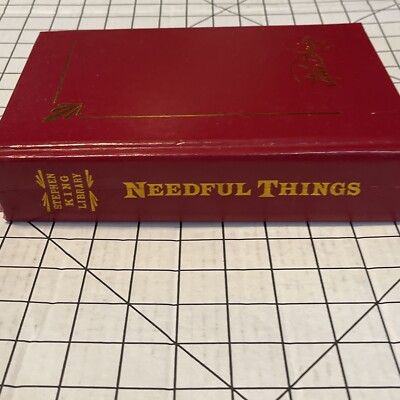 Needful Things Stephen King Library Edition 1991 Red Leather Bound Hardcover-image