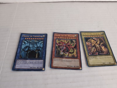 Yugioh Egyptian God Card Set Slifer Obelisk Ra Limited Ultra Rare YGLD-image