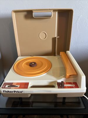 Vintage 1978 Fisher-Price Record Player Portable Phonograph #825 WORKS!! 33 & 45-image
