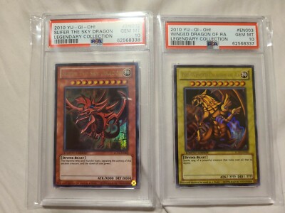 💎Yu-Gi-Oh! - Slifer, Ra God Set - LC01-EN001-3 - PSA 10 - GEM MINT💎-image